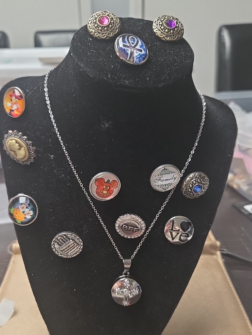 Snap Silver-Tone Floating Crystal Pendant Necklace Pick One . Extras Are 5.00